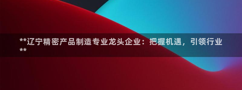 彩神网正规吗：**辽宁精密产品制造专业龙头企业：把握机遇，引领行业
**